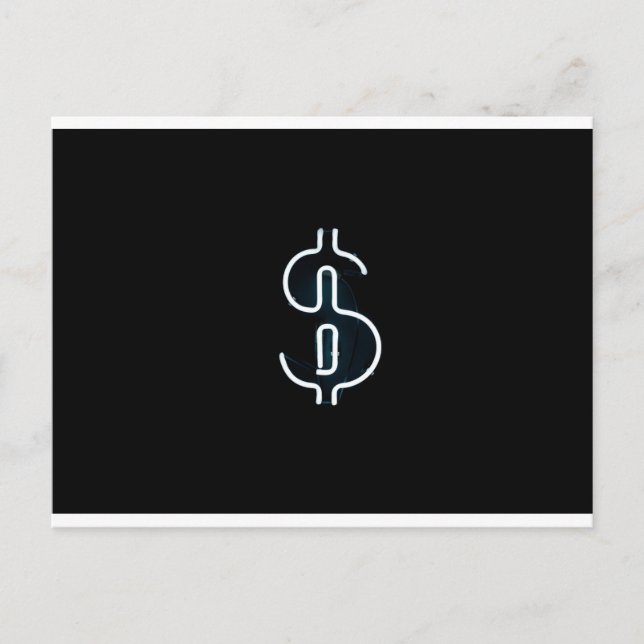 Cartão Postal Sinal de Neon Dólar (Frente)