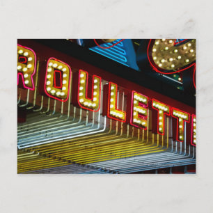 Cartão Postal Sinal de Neon Roulette no cassino, Las Vegas, Neva