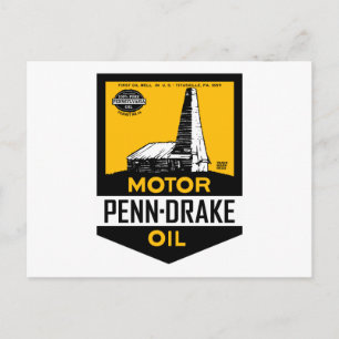 Cartão Postal sinal de óleo de motor Penn Drake Vintage