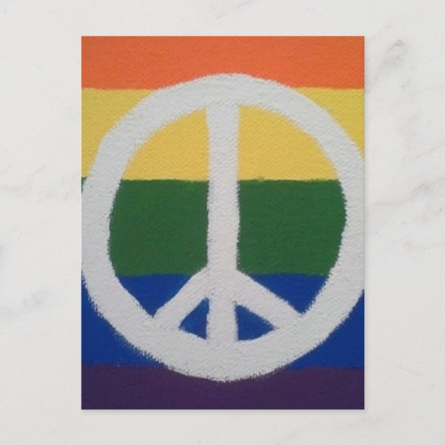 Cartão Postal Sinal de Paz Arco-Íris (Frente)