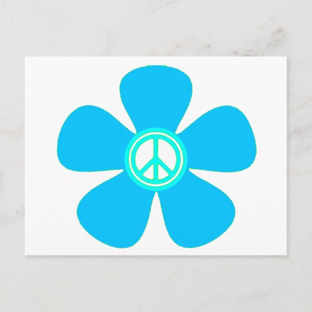 Cartão Postal Sinal de Paz de Energia Flor (Frente)