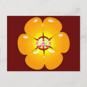 Cartão Postal Sinal de Paz de Energia Flor