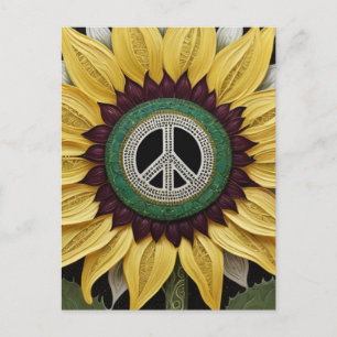 Cartão Postal Sinal de Paz de Sunflower