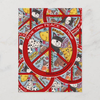 Cartão Postal Sinal de Paz Proteção Animal