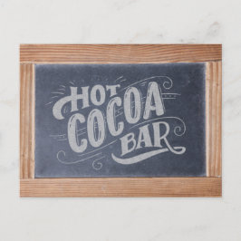 Cartão Postal Sinal de quadro de Bar de cacau quente