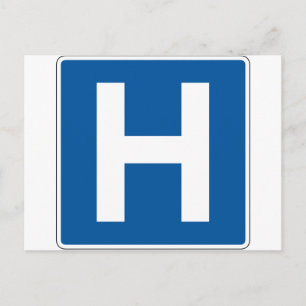 Cartão Postal Sinal de rua do hospital