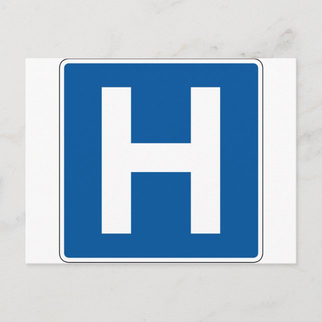Cartão Postal Sinal de rua do hospital (Frente)