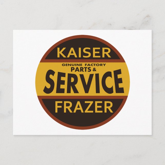 Cartão Postal Sinal de serviço Vintage Kaiser Frazer (Frente)