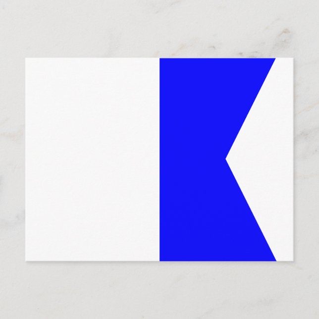 Cartão Postal Sinal de Sinalizador Náutico - Letra A (Alfa) (Frente)