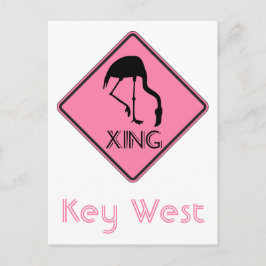 Cartão Postal Sinal de travessia de Flamingo Key West Flórida