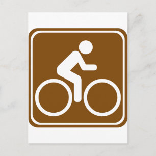 Cartão Postal Sinal de Trilha de Bike