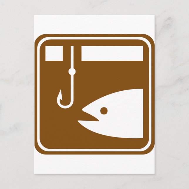 Cartão Postal Sinal de Via de Pesca Ice (Frente)