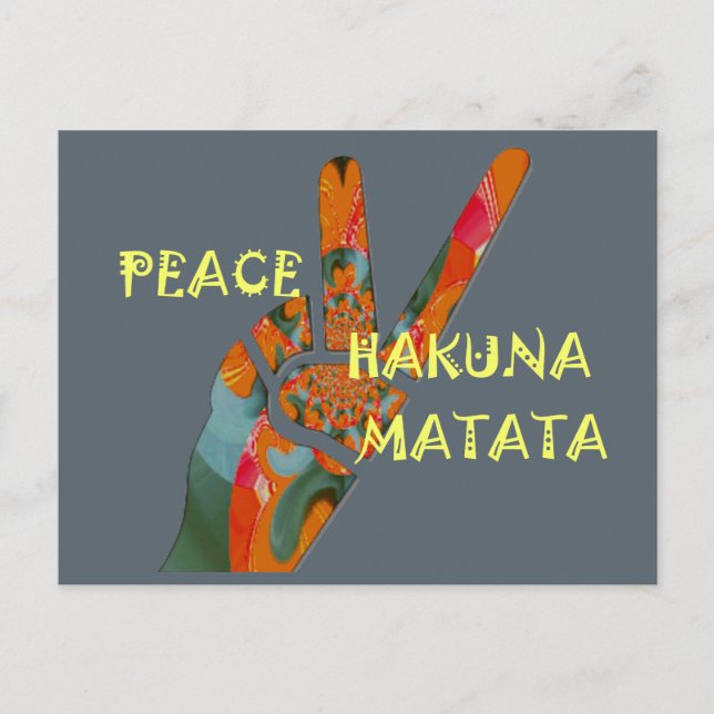 Cartão Postal Sinal de Vibes de Hakuna Matata (Frente)