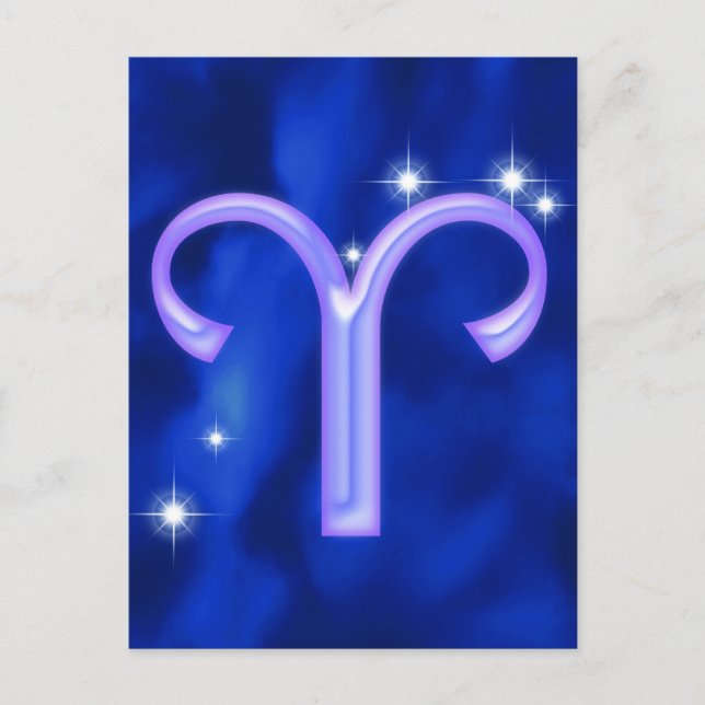 Cartão Postal Sinal de Zodiac Aries (Frente)
