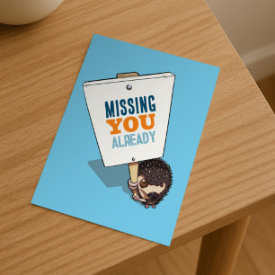 Cartão Postal Sinal deouriço-cache Missing You Already Cartoon