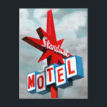 Cartão Postal Sinal do Motel Stardust<br><div class="desc">Stardust Motel - Sinal Artista: Naomi McCavitt</div>