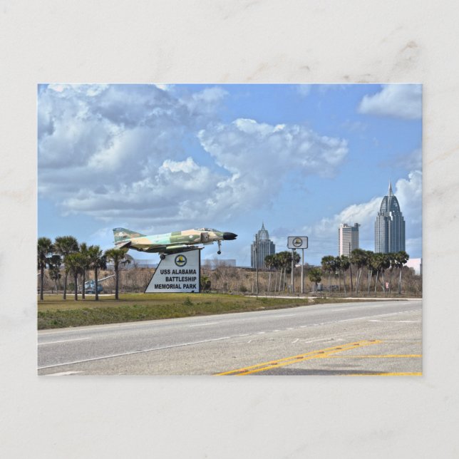 Cartão Postal Sinal do Parque Memorial do Batleship USS Alabama (Frente)