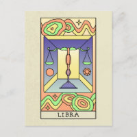 Sinal do Zodíaco Libra Arte Abstrato Vintage
