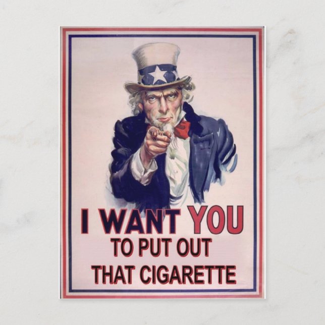 Cartão Postal sinal engraçado de não fumar (Frente)