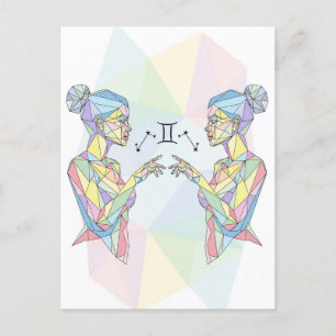 Cartão Postal Sinal Gemini Zodiac