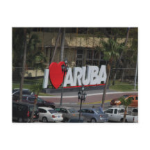 Sinal "I Love Aruba", Fotografia, Cartão-postal