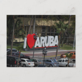 Cartão Postal Sinal "I Love Aruba", Fotografia, Cartão-postal
