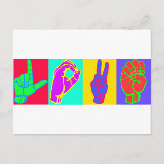 Cartão Postal Sinal Idioma LOVE