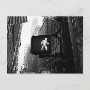 Cartão Postal Sinal preto branco Manhattan New York Walk