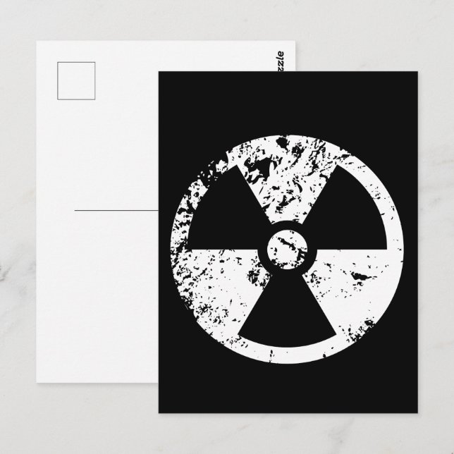 Cartão Postal Sinal radioativo nuclear (Frente/Verso)
