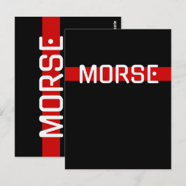 Cartão Postal Sinal silencioso Morse Code Red Line Design