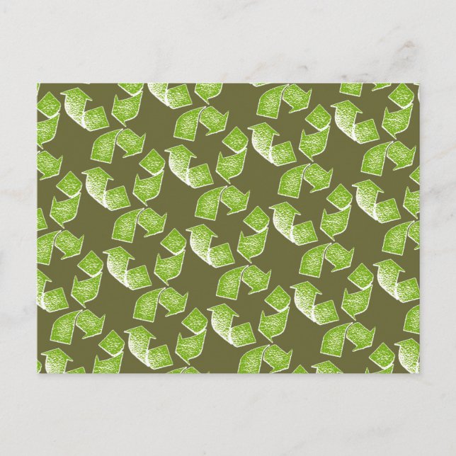 Cartão Postal sinal verde reciclar (Frente)