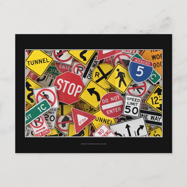 Cartão Postal Sinalização rodoviária americana (Frente)