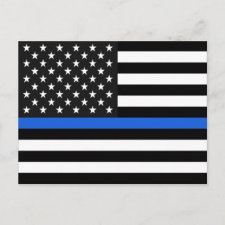 Cartão Postal Sinalizador Americano Thin Blue Line
