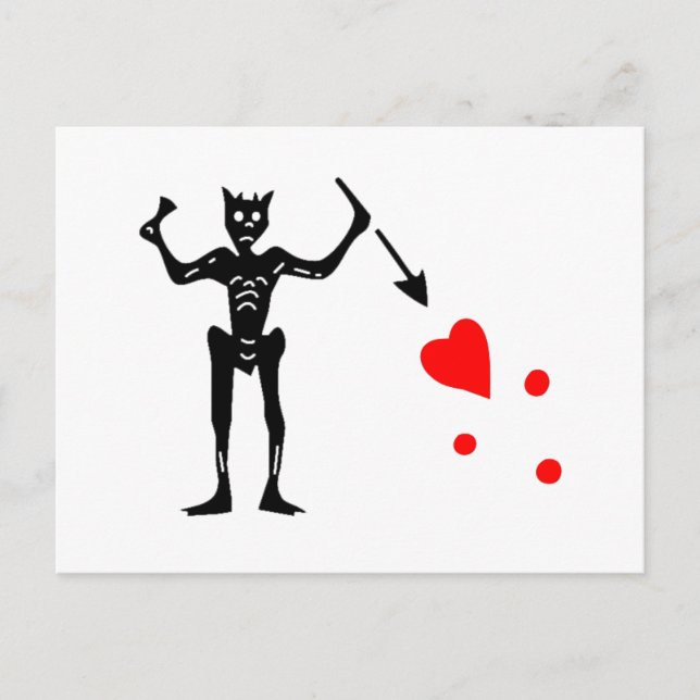 Cartão Postal Sinalizador Autenticado da Barba Negra (Frente)