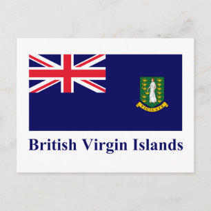 Cartão Postal Sinalizador das Ilhas Virgens Britânicas com Nome