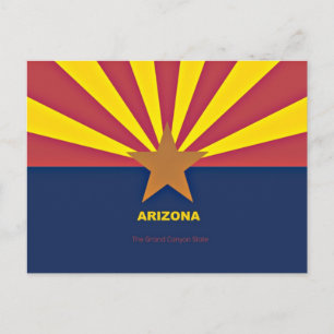 Cartão Postal Sinalizador de arizona com slogan