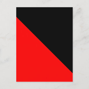 Cartão Postal Sinalizador de diagonal preto e vermelho