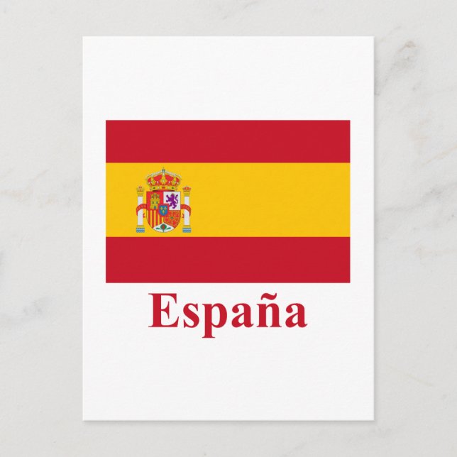 Cartão Postal Sinalizador de espanha com Nome em Espanhol (Frente)