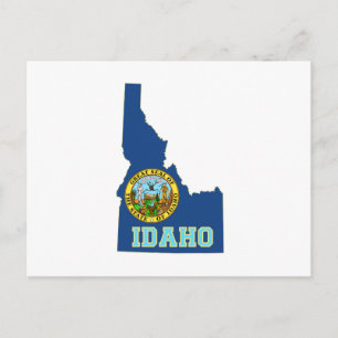 Cartão Postal Sinalizador de Estado Formatado do Mapa Idaho