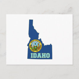 Cartão Postal Sinalizador de Estado Formatado do Mapa Idaho
