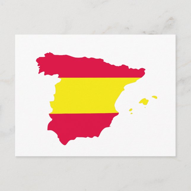 Cartão Postal Sinalizador de Mapa de espanha (Frente)