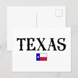 Cartão Postal Sinalizador de Mapa Estatal do Texas EUA