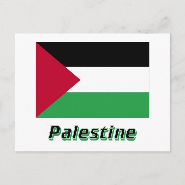 Cartão Postal Sinalizador de Movimento Palestiniano com Nome (Frente)