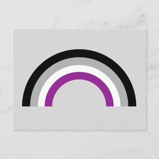 Cartão Postal Sinalizador de Orgulho Asexual Arco-Íris (Frente)