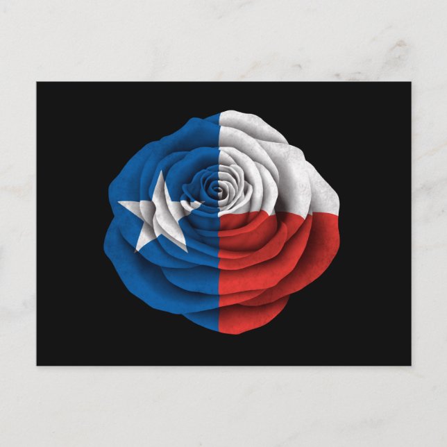 Cartão Postal Sinalizador de Rosa do Texas em preto (Frente)