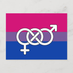 Cartão Postal Sinalizador de Símbolo de Orgulho Bissexual