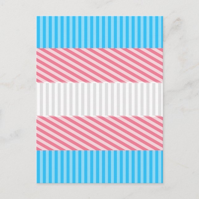 Cartão Postal Sinalizador do Abstrato Transgender Pride Stripe F (Frente)