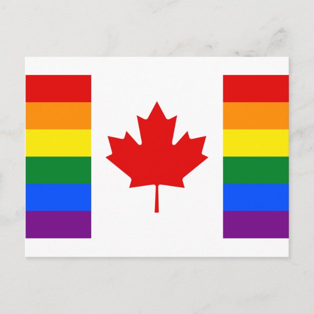 Cartão Postal Sinalizador do arco-íris do orgulho do Canadá (Frente)