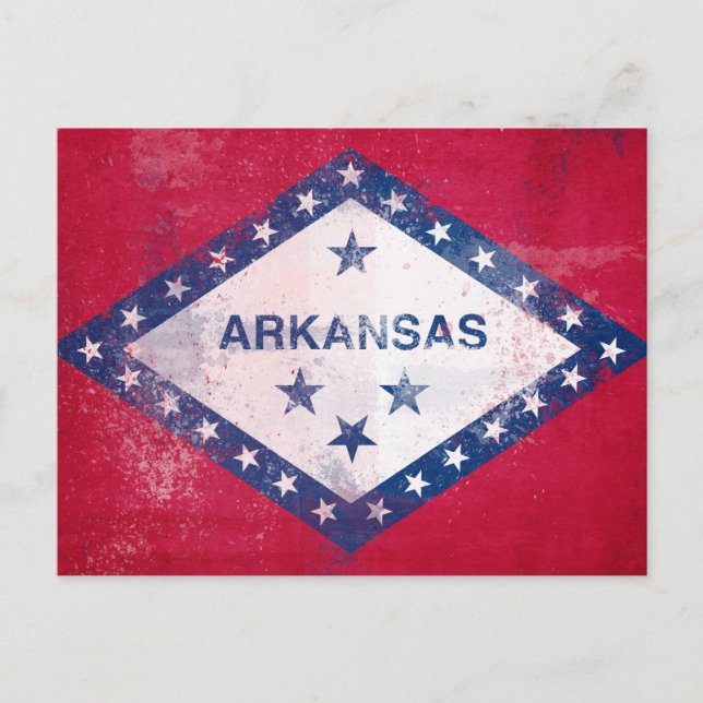 Cartão Postal Sinalizador do Arkansas em destaque (Frente)