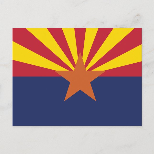 Cartão Postal Sinalizador do Estado da arizona Estrela de Cobre  (Frente)